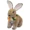 8.5" Plush Rabbit with Flower Wreath Easter Figurine